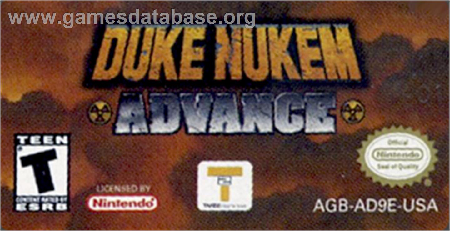 Duke Nukem Advance - Nintendo Game Boy Advance - Artwork - Cartridge Top
