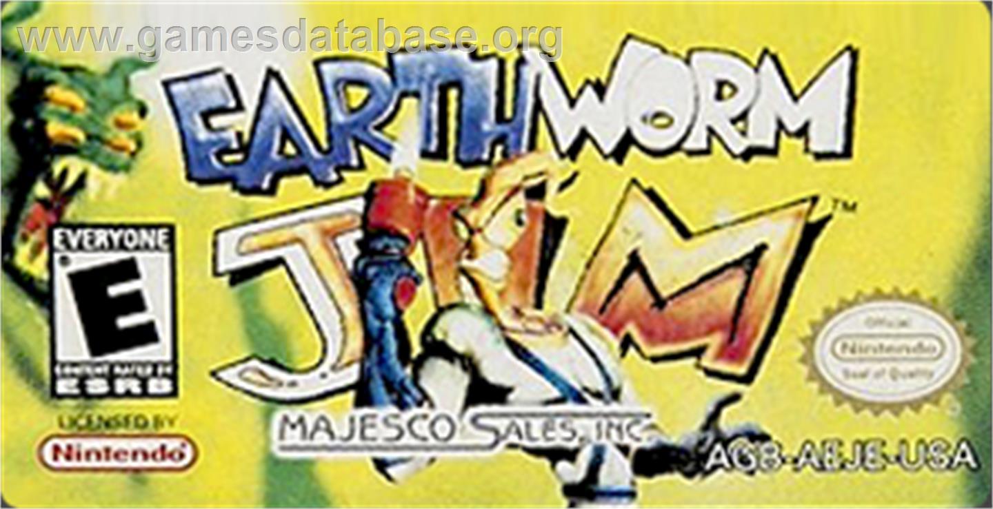 Earthworm Jim - Nintendo Game Boy Advance - Artwork - Cartridge Top
