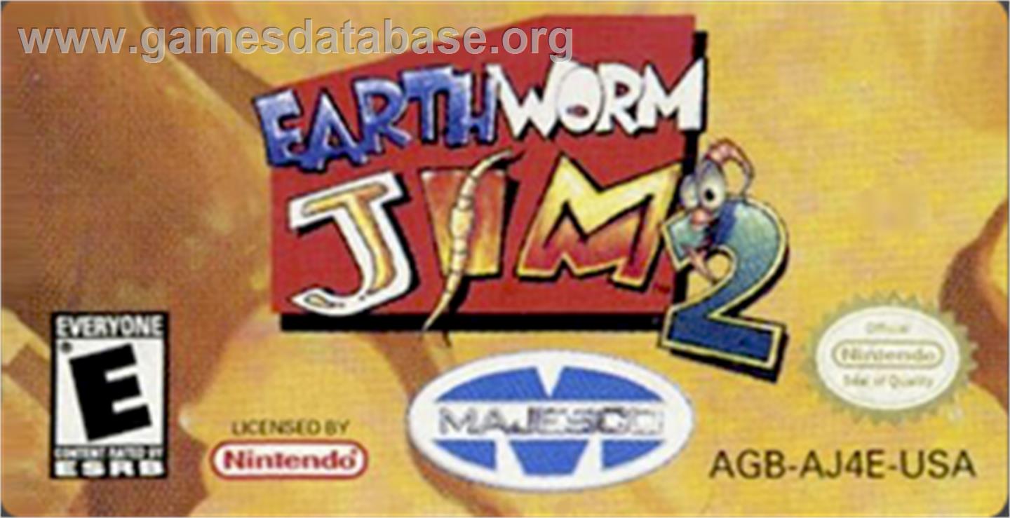 Earthworm Jim 2 - Nintendo Game Boy Advance - Artwork - Cartridge Top