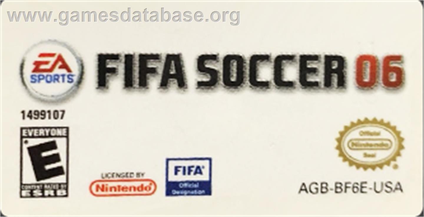 Fifa 06 - Nintendo Game Boy Advance - Artwork - Cartridge Top