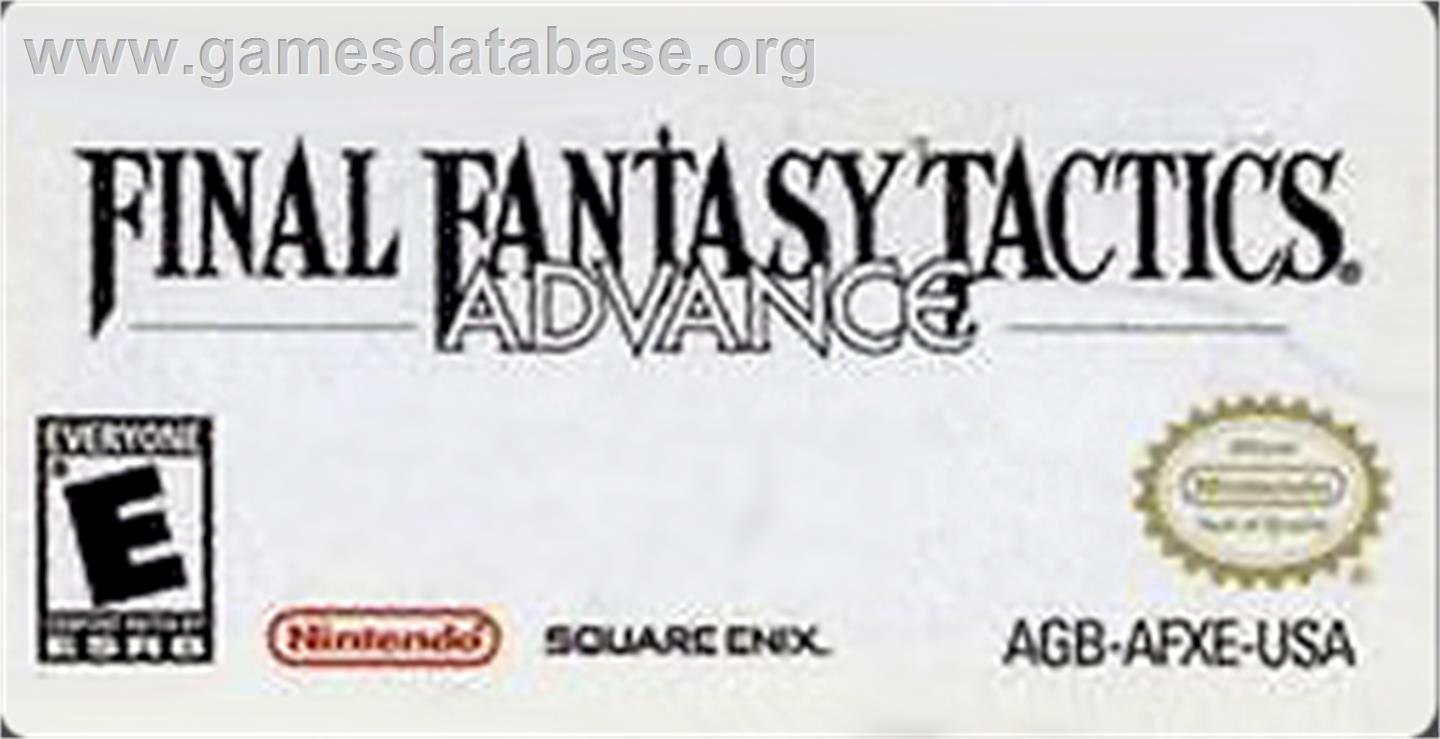 Final Fantasy Tactics Advance - Nintendo Game Boy Advance - Artwork - Cartridge Top