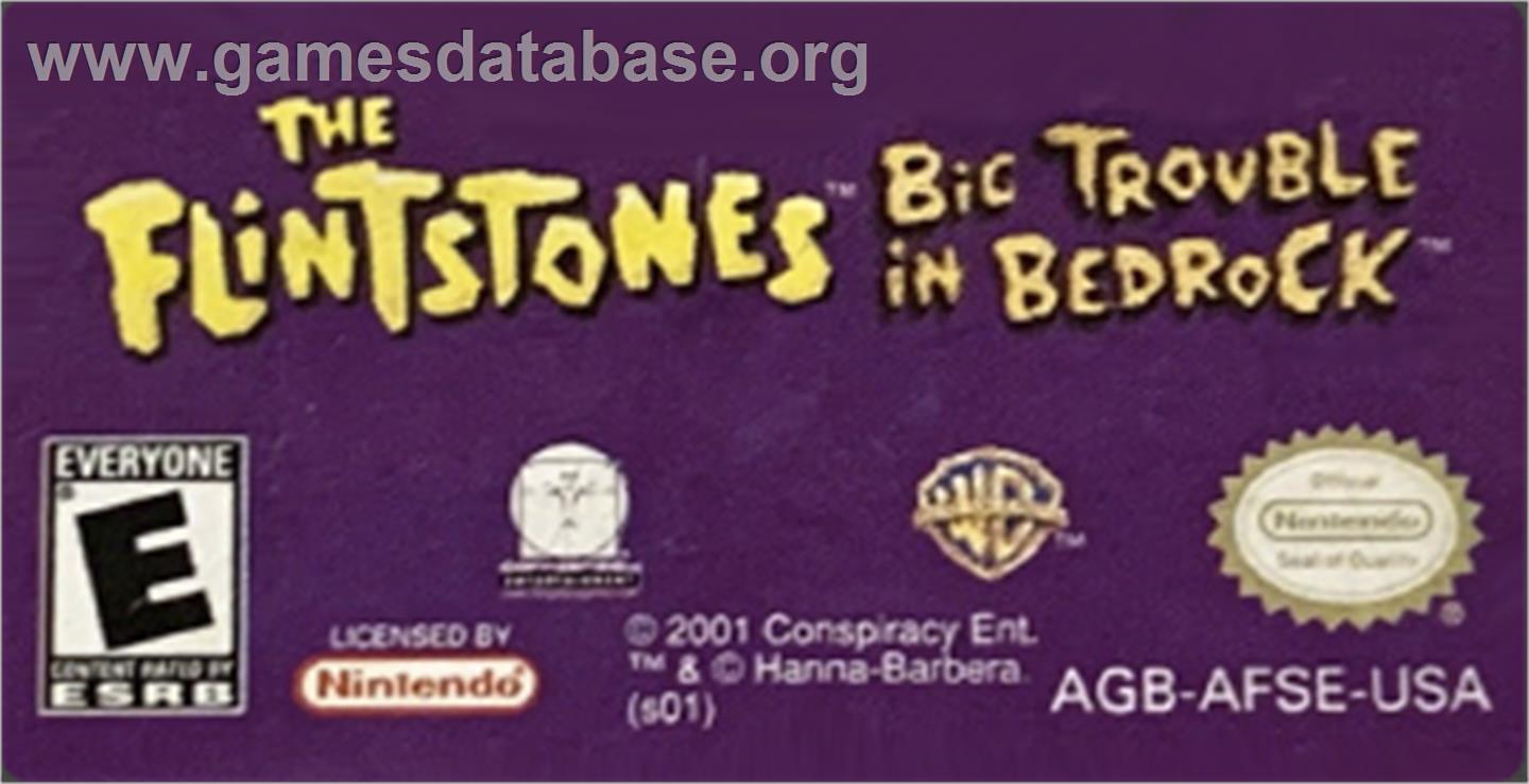 Flintstones: Big Trouble in Bedrock - Nintendo Game Boy Advance - Artwork - Cartridge Top