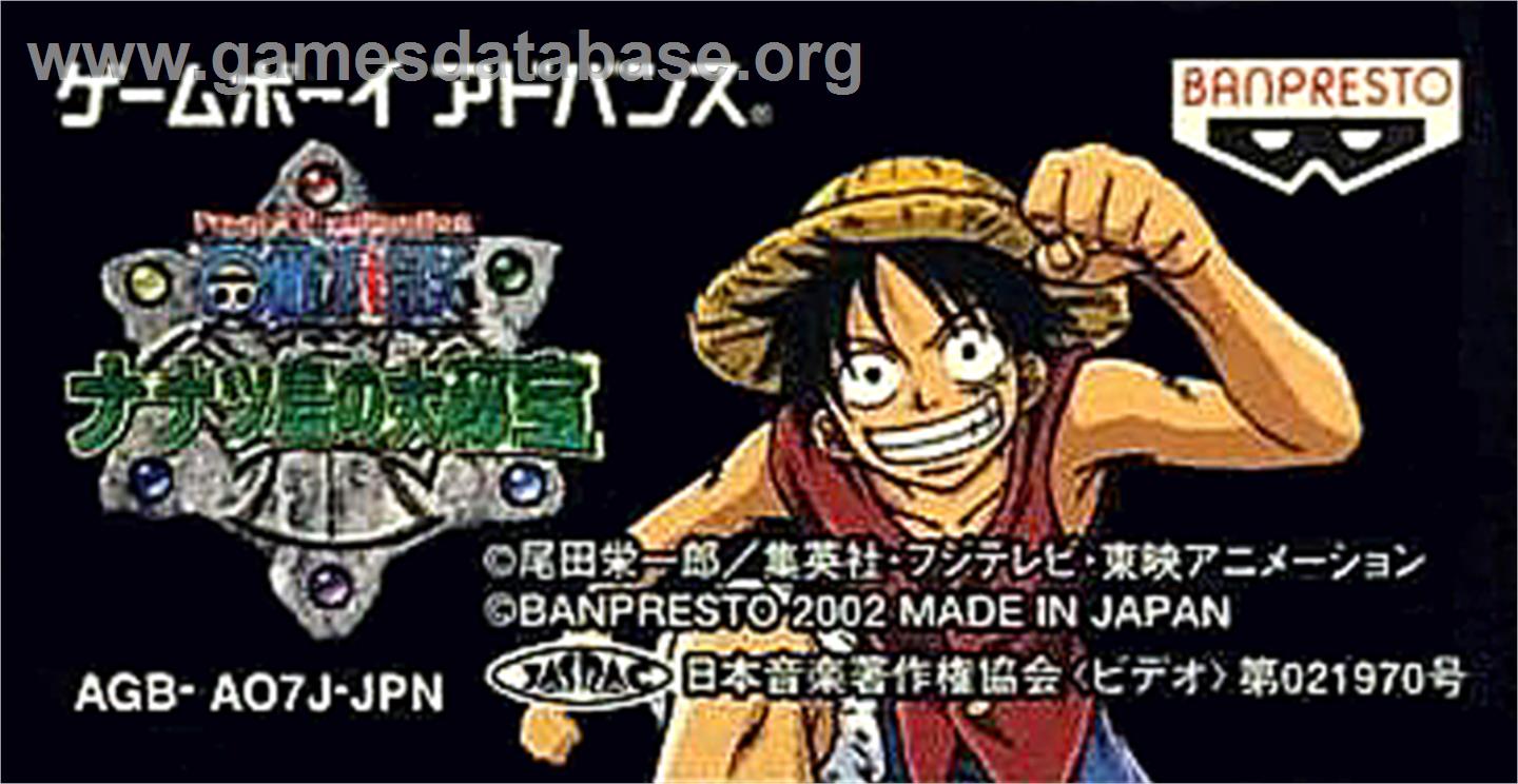 From Tv Animation One Piece - Nanatsu-jima No Daihihou - Nintendo Game Boy Advance - Artwork - Cartridge Top