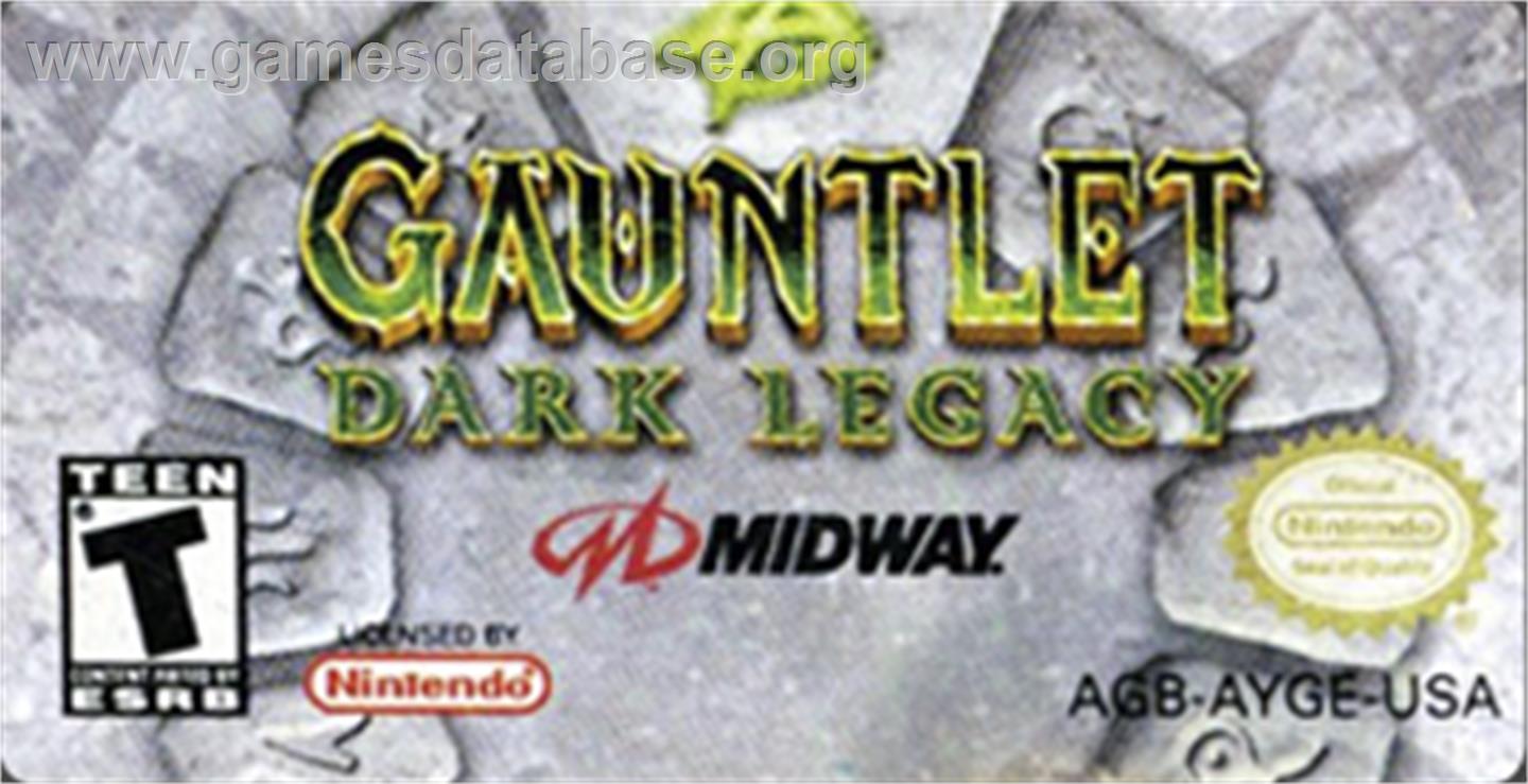 Gauntlet Dark Legacy - Nintendo Game Boy Advance - Artwork - Cartridge Top
