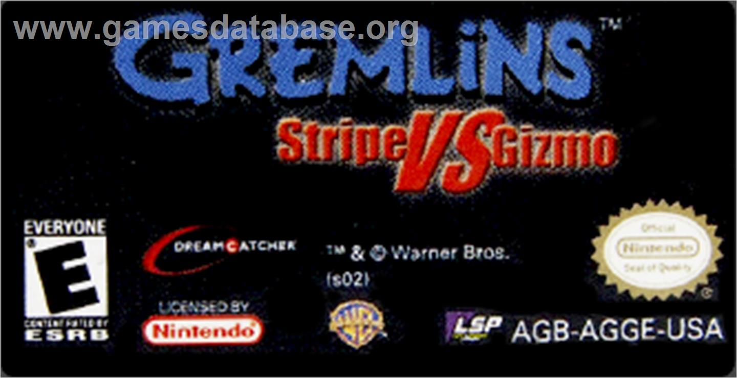 Gremlins: Stripe Vs. Gizmo - Nintendo Game Boy Advance - Artwork - Cartridge Top