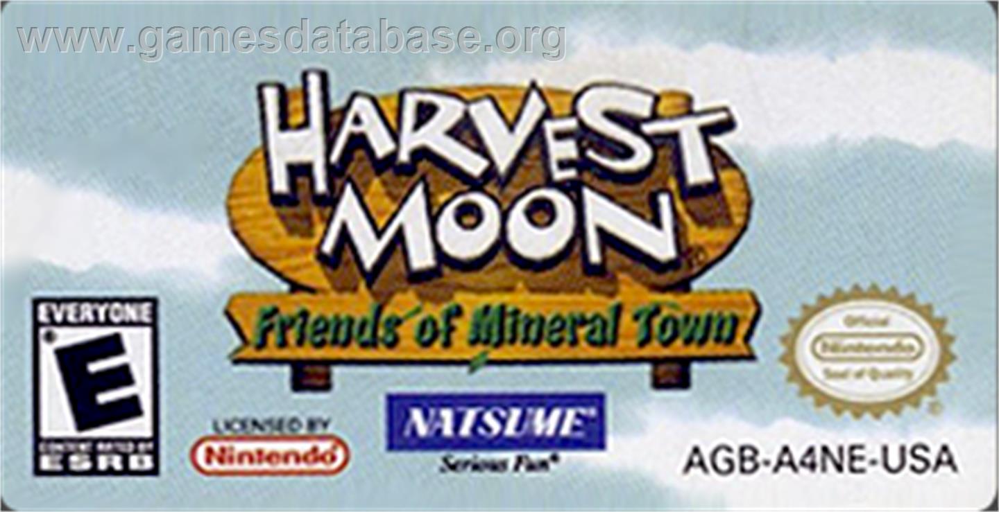 Harvest Moon - Friends Of Mineral Town - Nintendo Game Boy Advance - Artwork - Cartridge Top