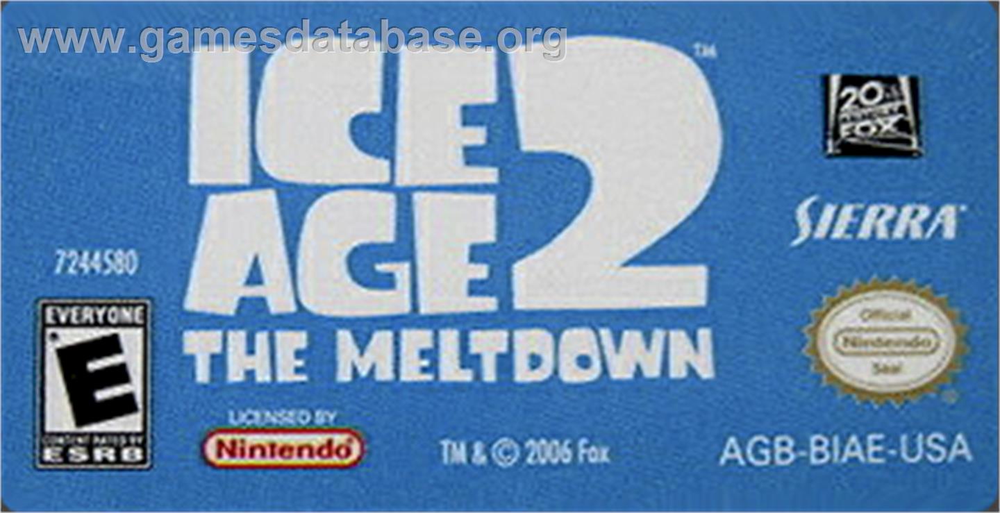 Ice Age 2: The Meltdown - Nintendo Game Boy Advance - Artwork - Cartridge Top