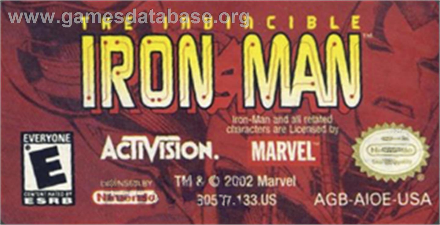 Invincible Iron Man - Nintendo Game Boy Advance - Artwork - Cartridge Top