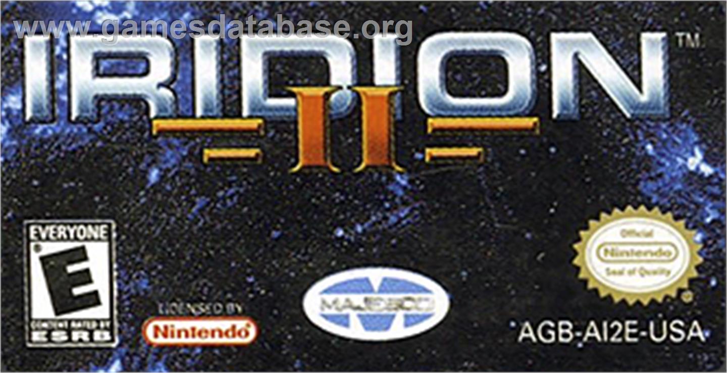 Iridion 2 - Nintendo Game Boy Advance - Artwork - Cartridge Top