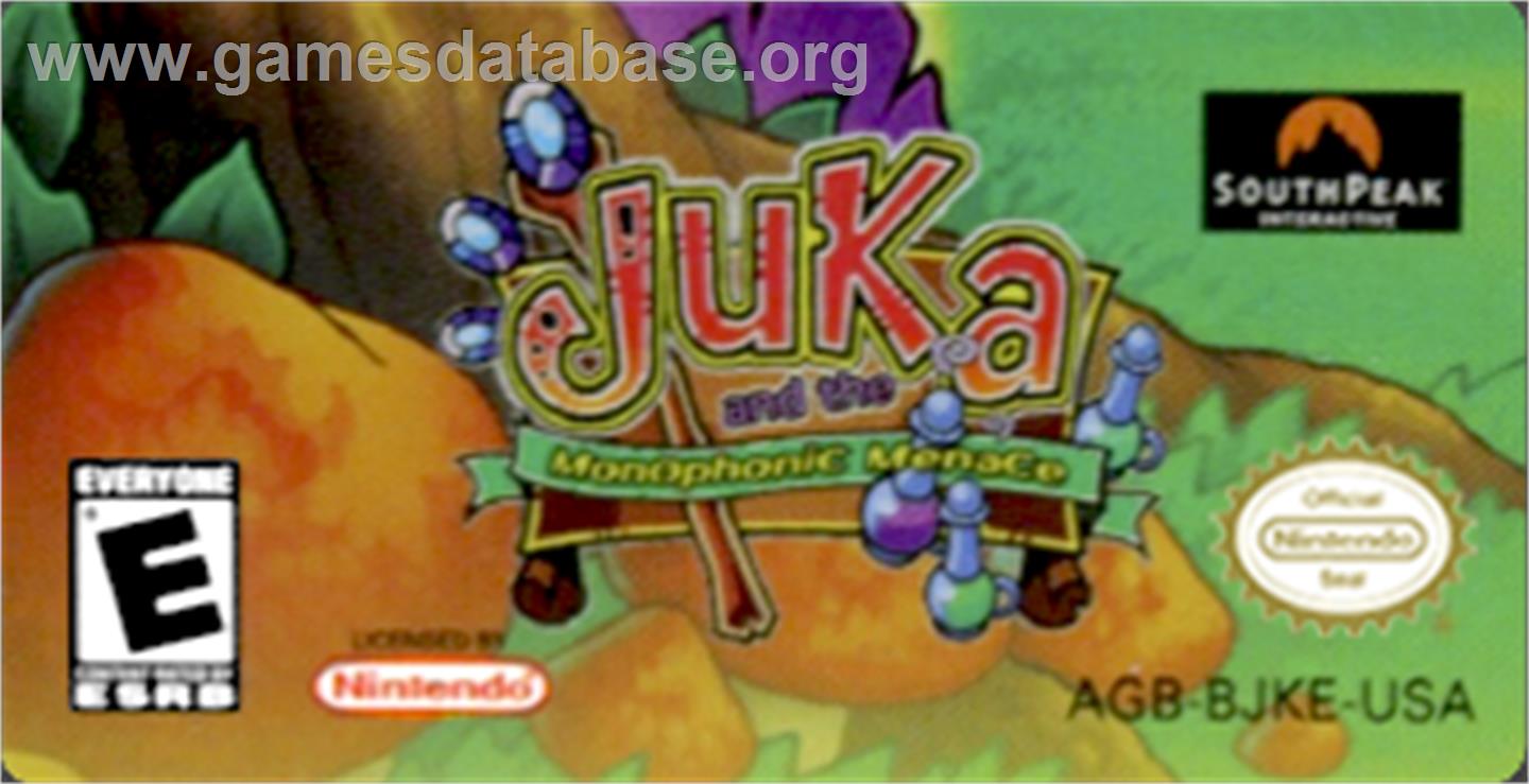 Juka and the Monophonic Menace - Nintendo Game Boy Advance - Artwork - Cartridge Top