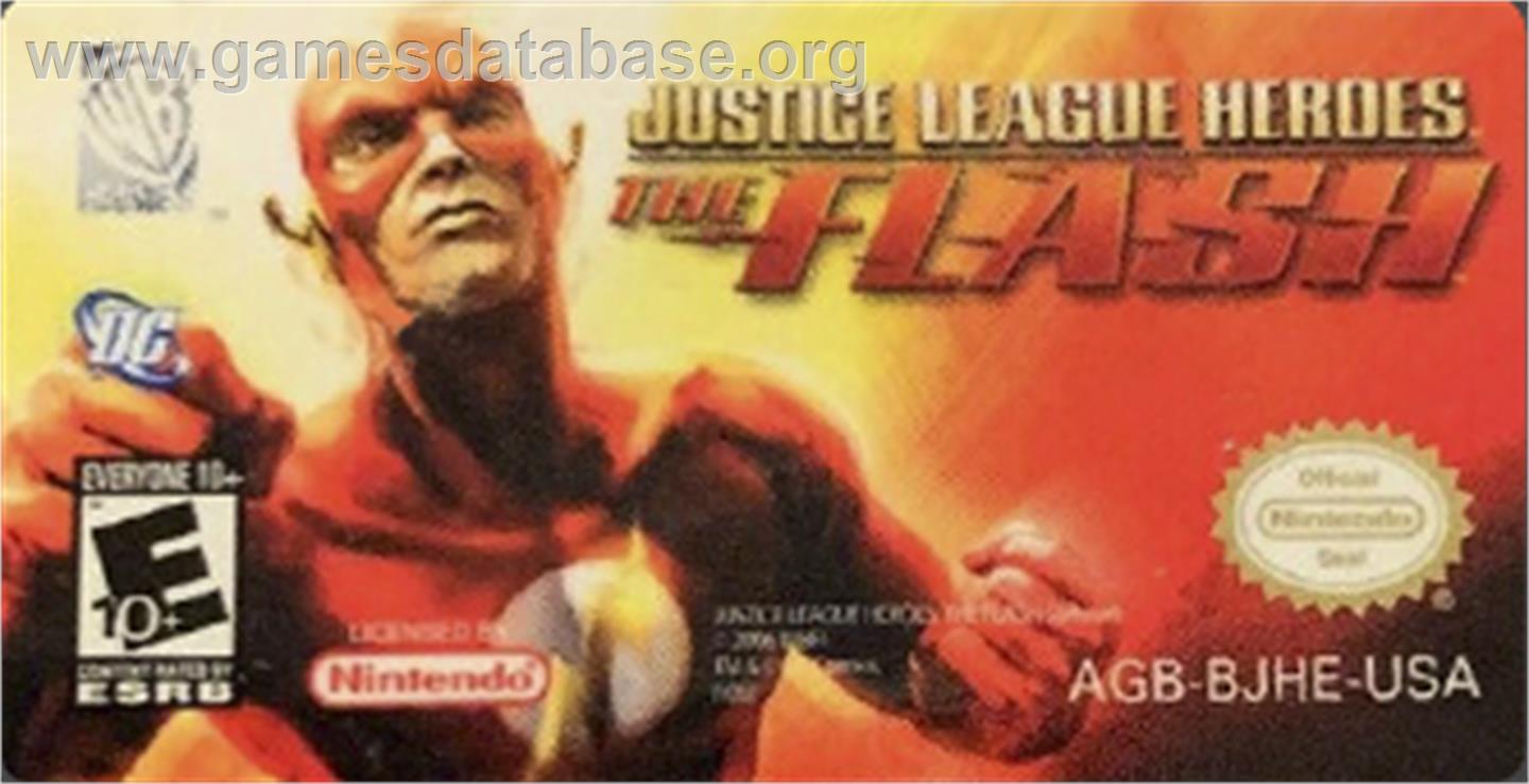 Justice League Heroes - The Flash - Nintendo Game Boy Advance - Artwork - Cartridge Top