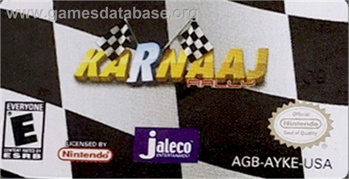 Karnaaj Rally - Nintendo Game Boy Advance - Artwork - Cartridge Top