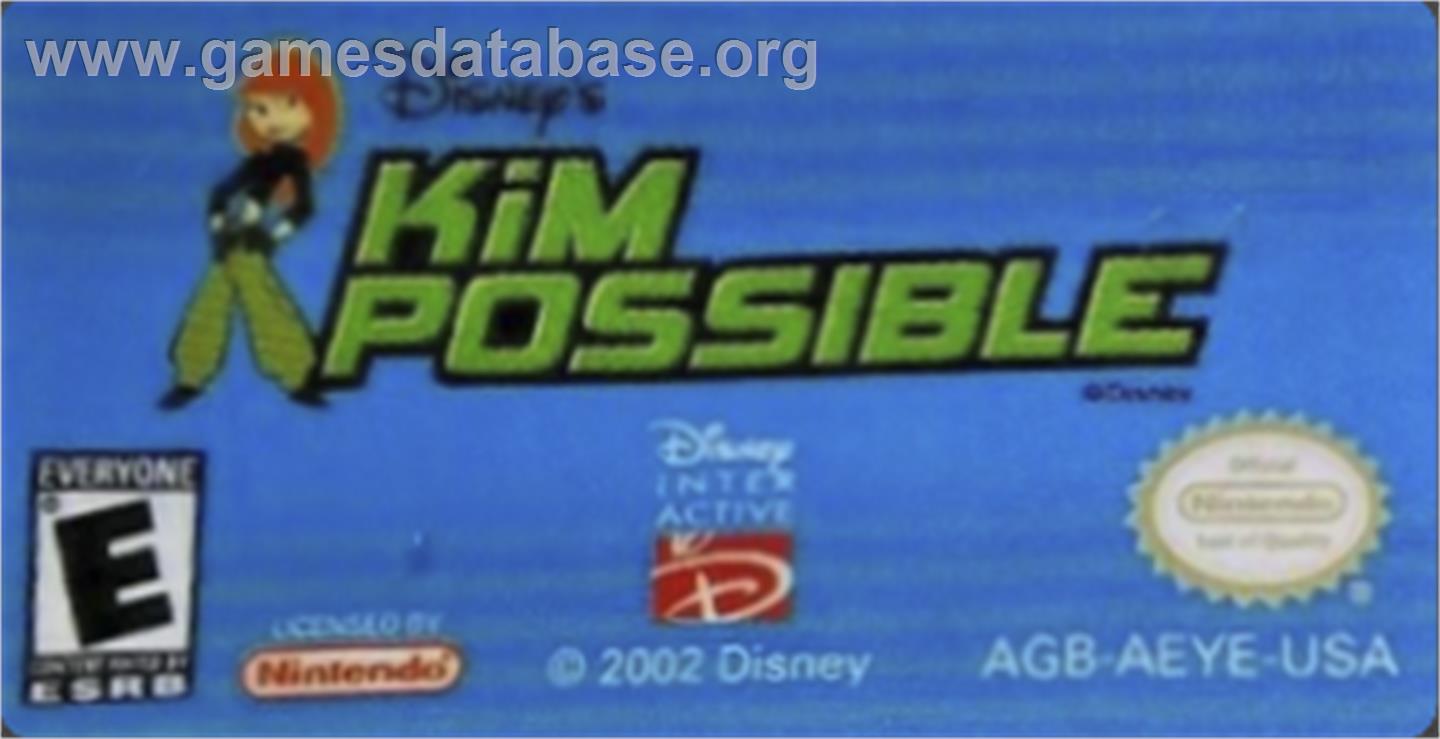 Kim Possible: Revenge of Monkey Fist - Nintendo Game Boy Advance - Artwork - Cartridge Top