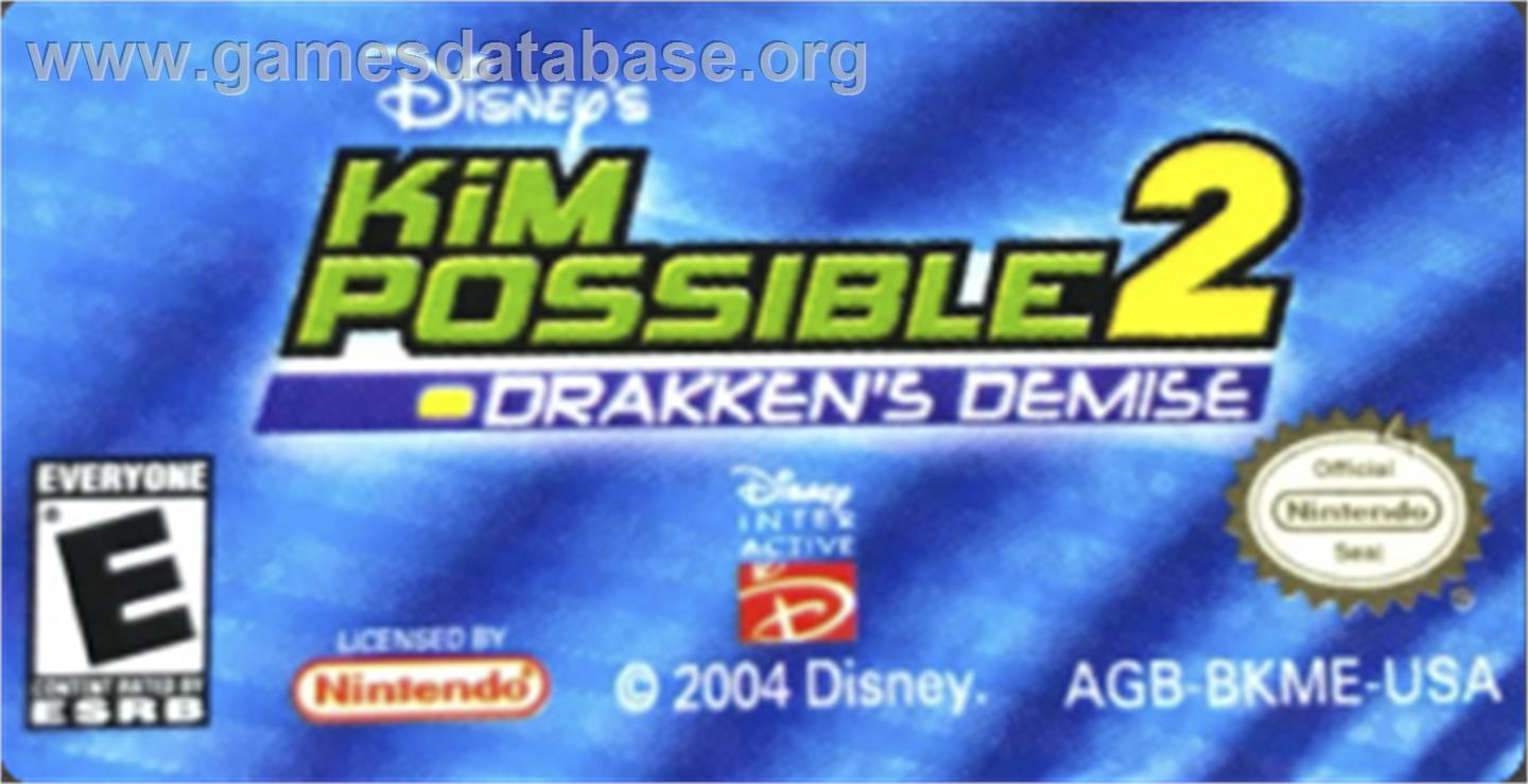 Kim Possible 2: Drakken's Demise - Nintendo Game Boy Advance - Artwork - Cartridge Top