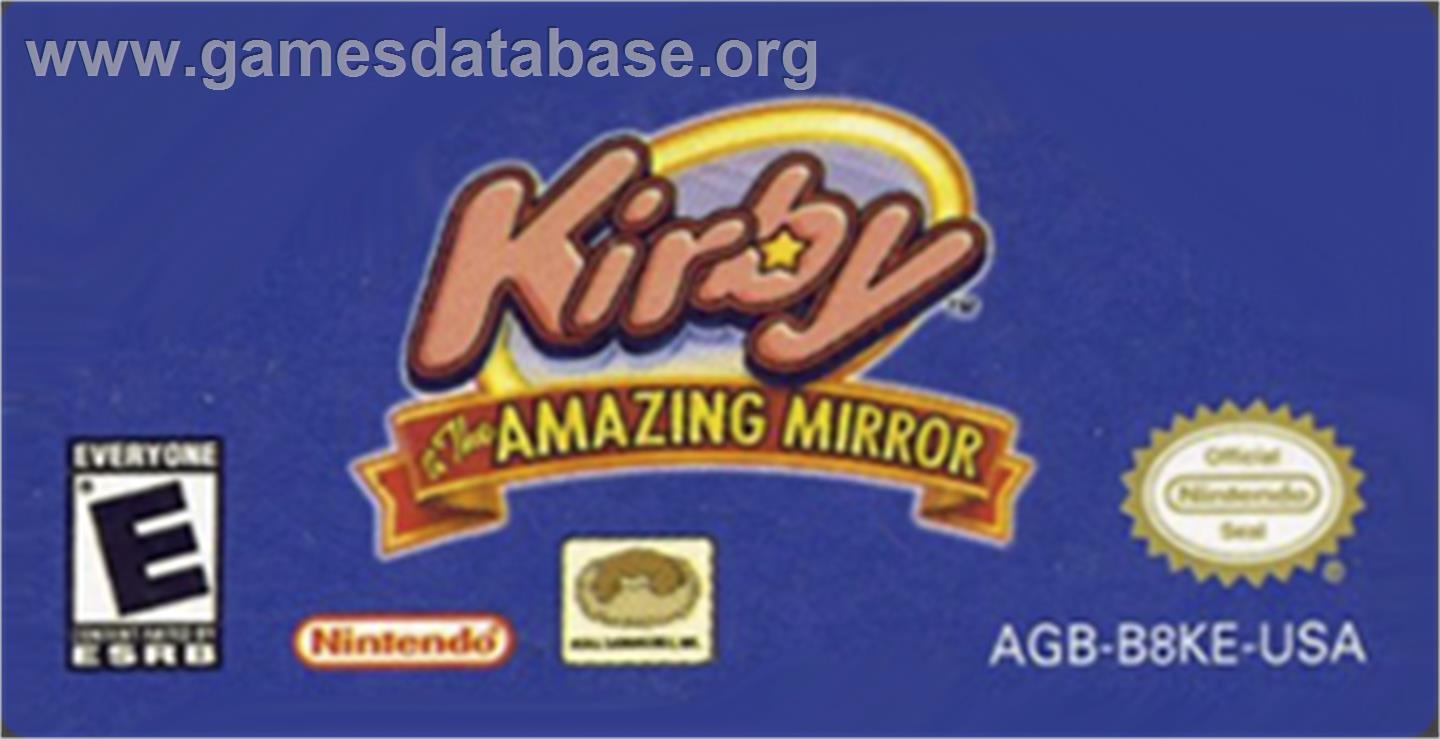 Kirby And The Amazing Mirror - Nintendo Game Boy Advance - Artwork - Cartridge Top