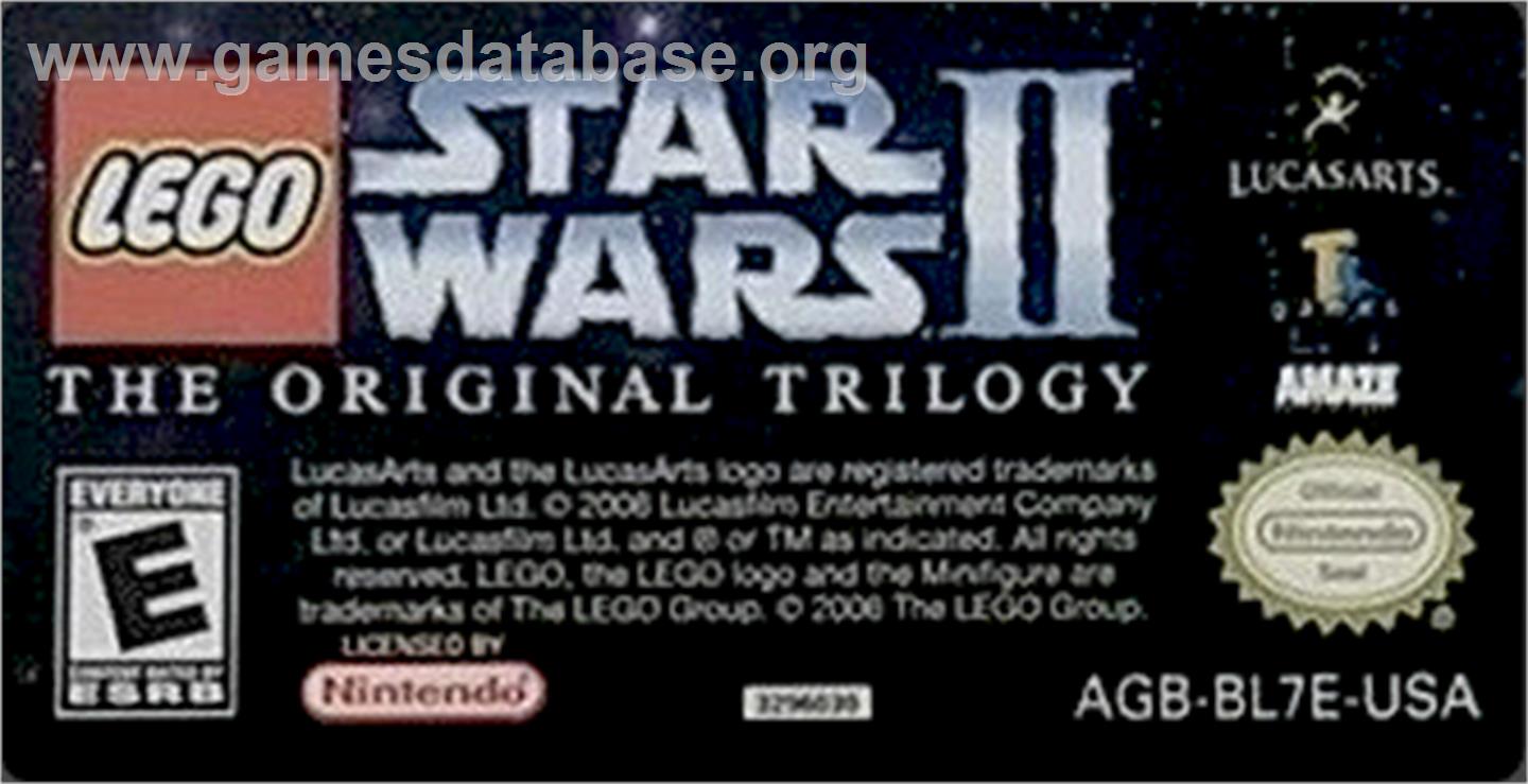 LEGO Star Wars 2: The Original Trilogy - Nintendo Game Boy Advance - Artwork - Cartridge Top