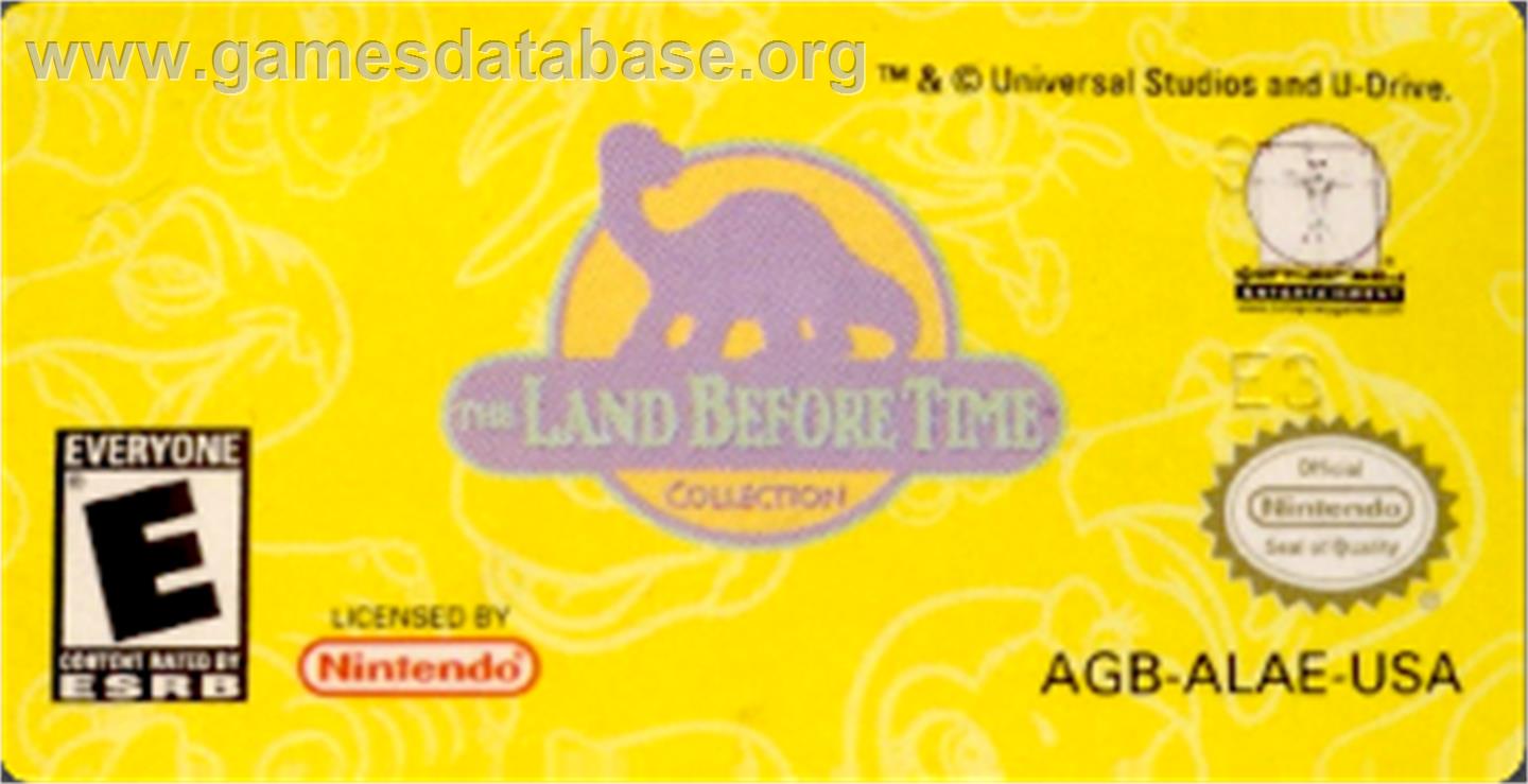 Land Before Time - Nintendo Game Boy Advance - Artwork - Cartridge Top