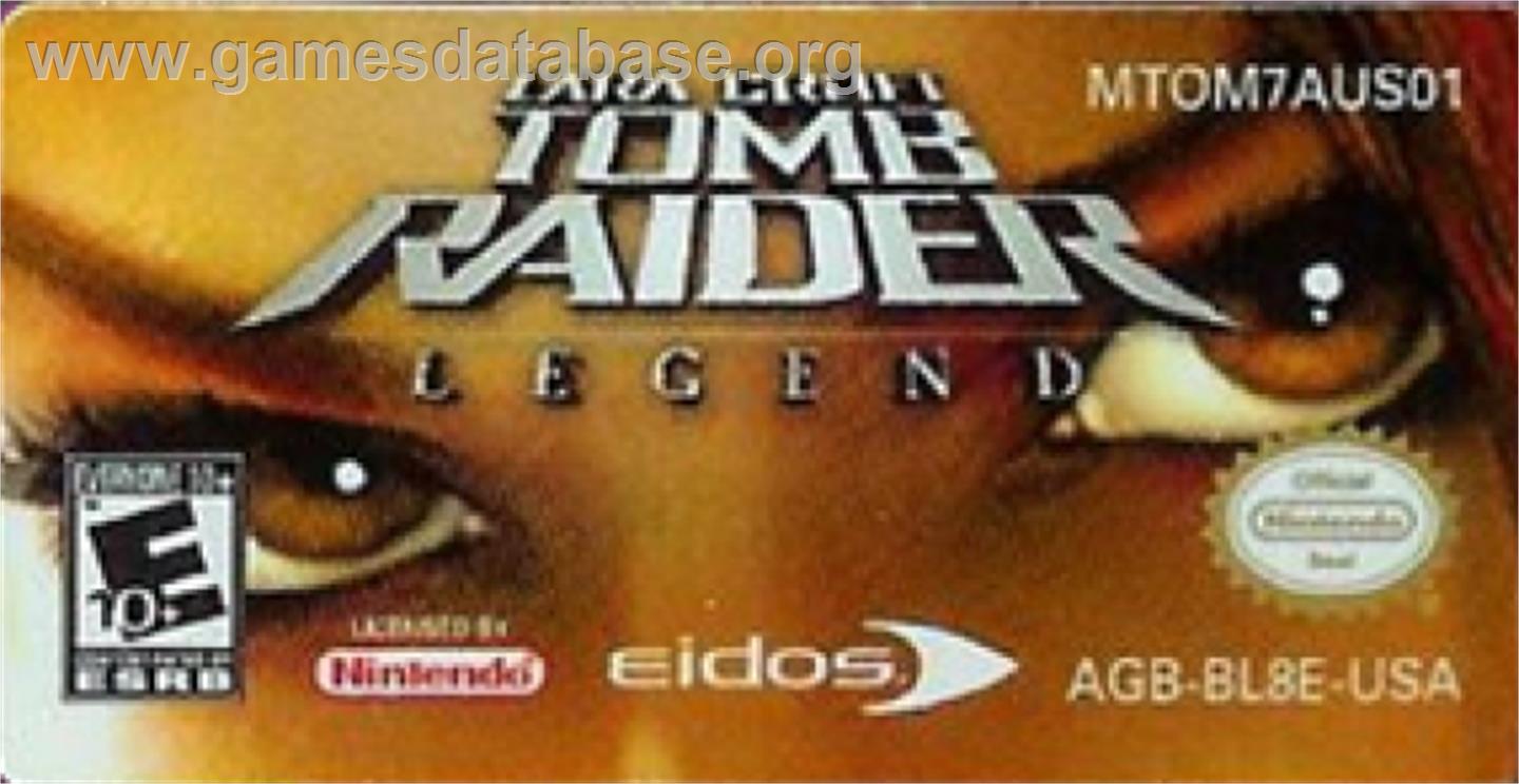 Lara Croft Tomb Raider - Legend - Nintendo Game Boy Advance - Artwork - Cartridge Top