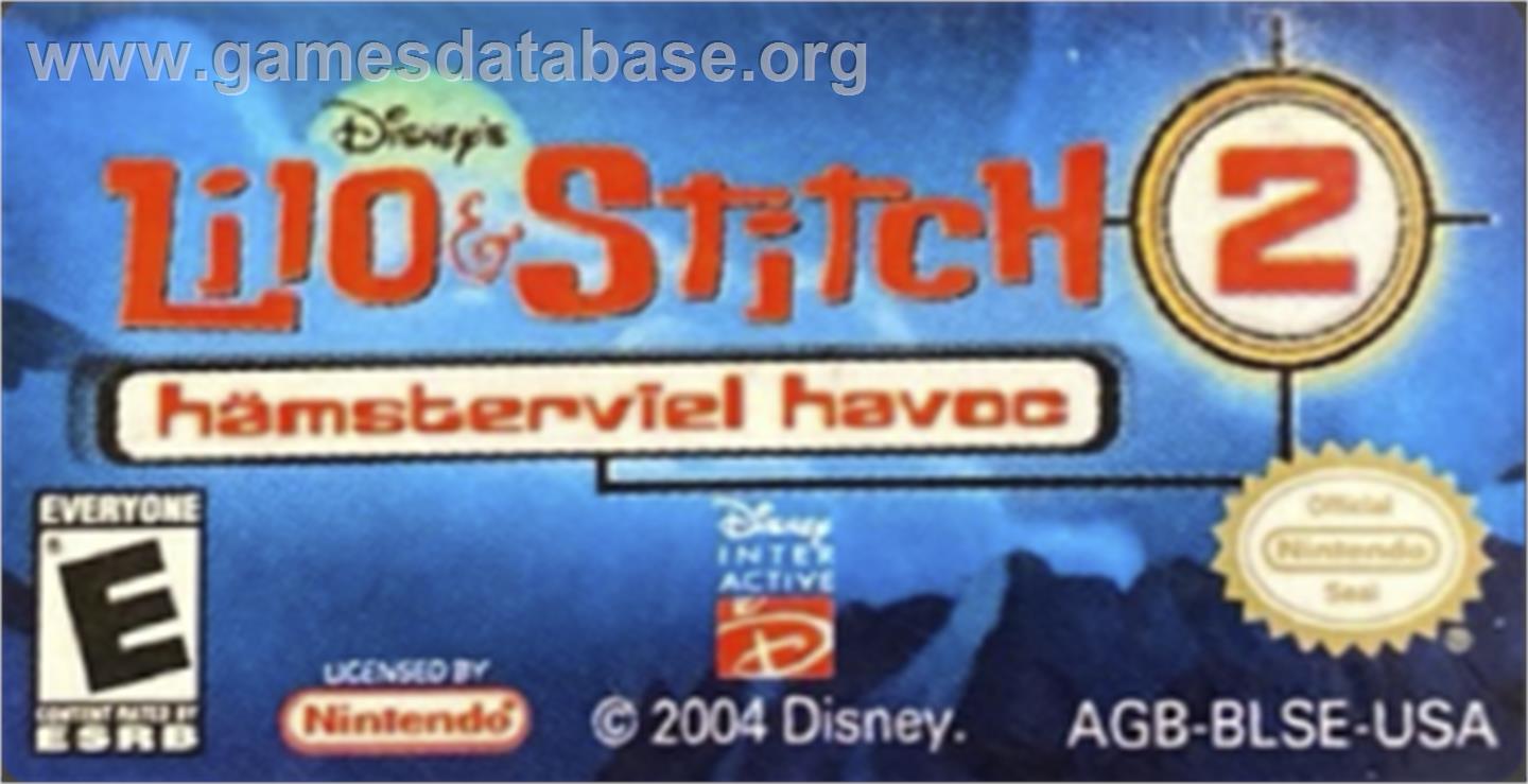Lilo & Stitch 2: Hamsterviel Havoc - Nintendo Game Boy Advance - Artwork - Cartridge Top