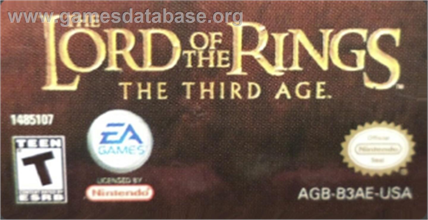 Lord of the Rings: The Third Age - Nintendo Game Boy Advance - Artwork - Cartridge Top