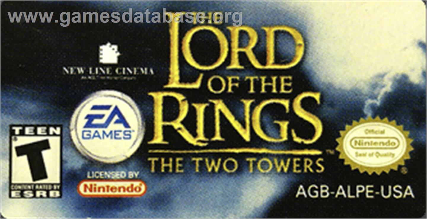 Lord of the Rings: The Two Towers - Nintendo Game Boy Advance - Artwork - Cartridge Top