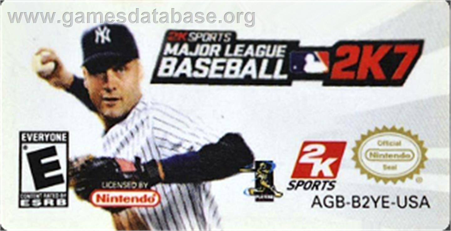 Major League Baseball 2k7 - Nintendo Game Boy Advance - Artwork - Cartridge Top