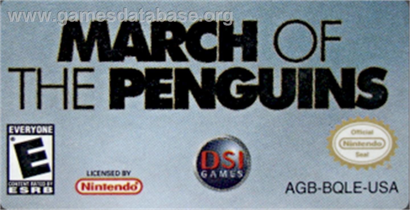 March Of The Penguins - Nintendo Game Boy Advance - Artwork - Cartridge Top