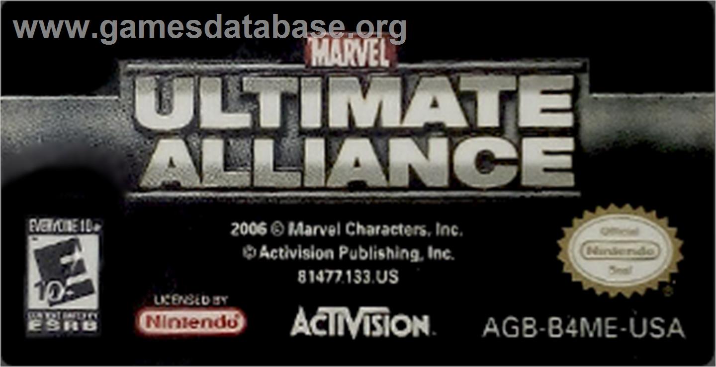 Marvel Ultimate Alliance - Nintendo Game Boy Advance - Artwork - Cartridge Top