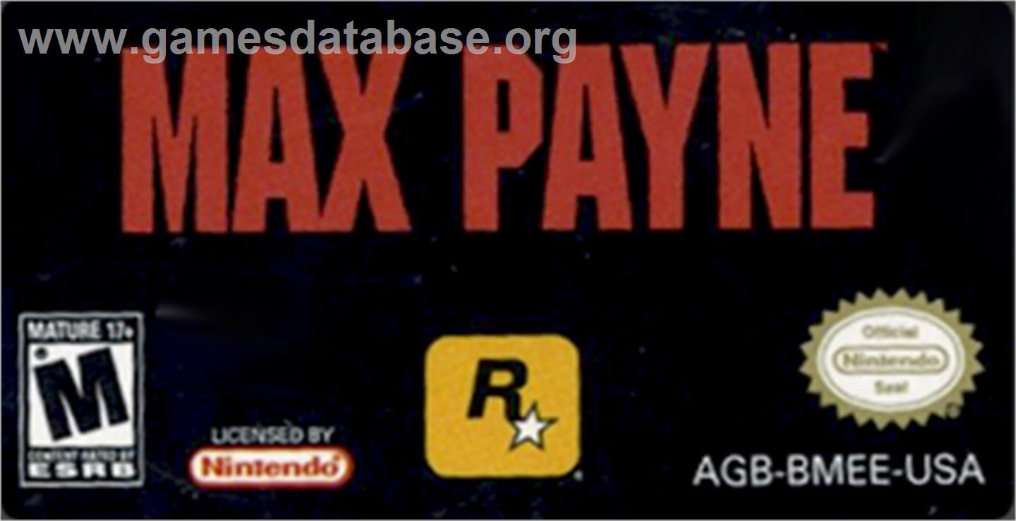 Max Payne - Nintendo Game Boy Advance - Artwork - Cartridge Top