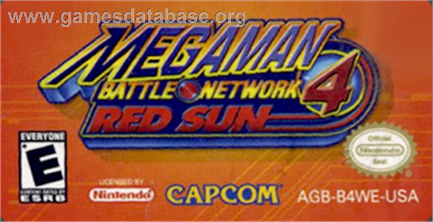 Mega Man Battle Network 4: Red Sun - Nintendo Game Boy Advance - Artwork - Cartridge Top