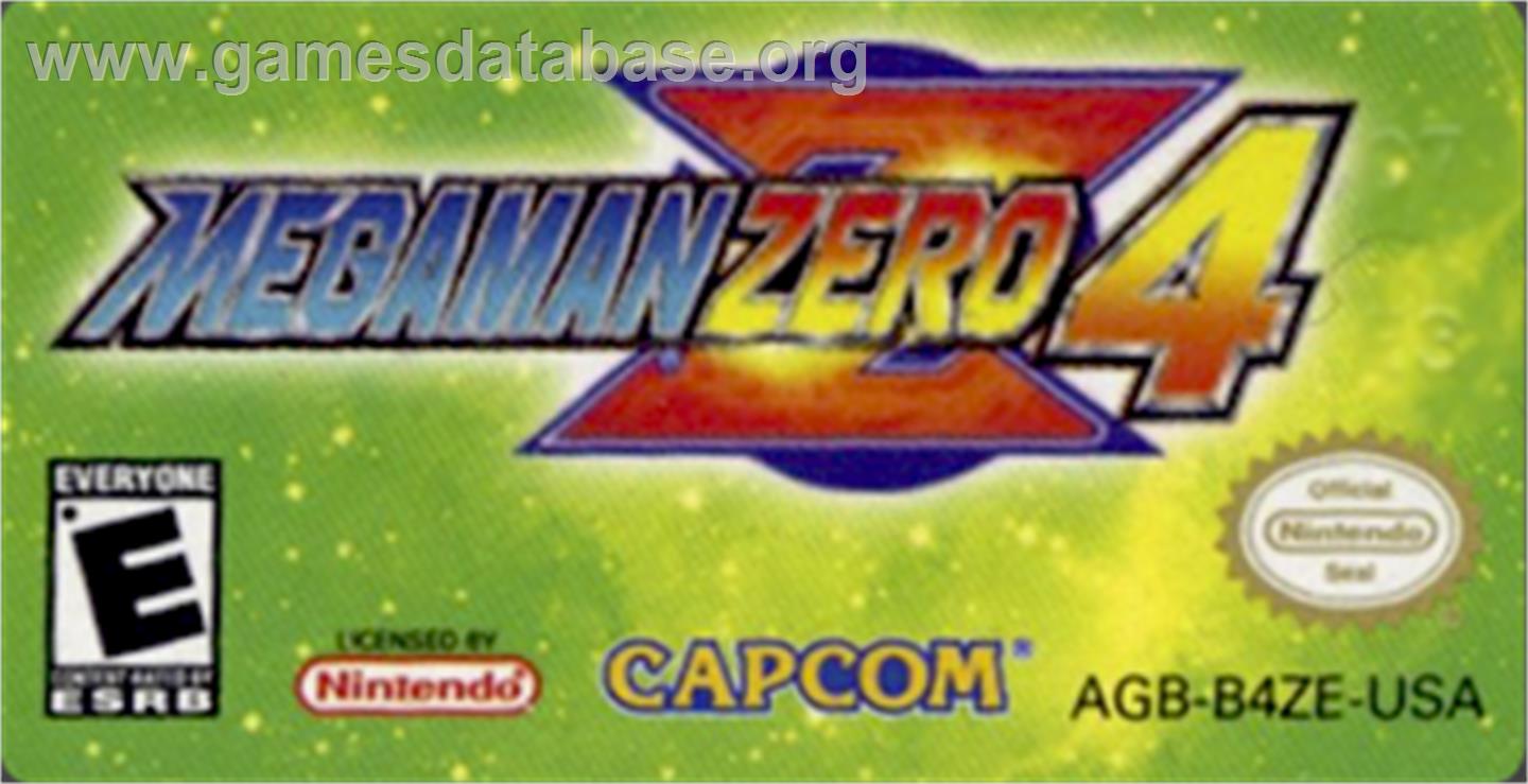 Mega Man Zero 4 - Nintendo Game Boy Advance - Artwork - Cartridge Top