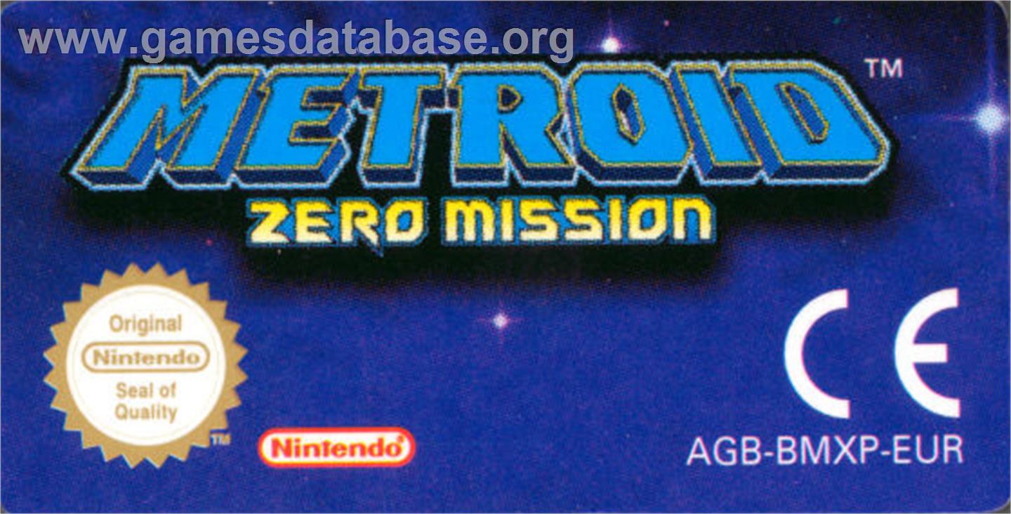 Metroid: Zero Mission - Nintendo Game Boy Advance - Artwork - Cartridge Top