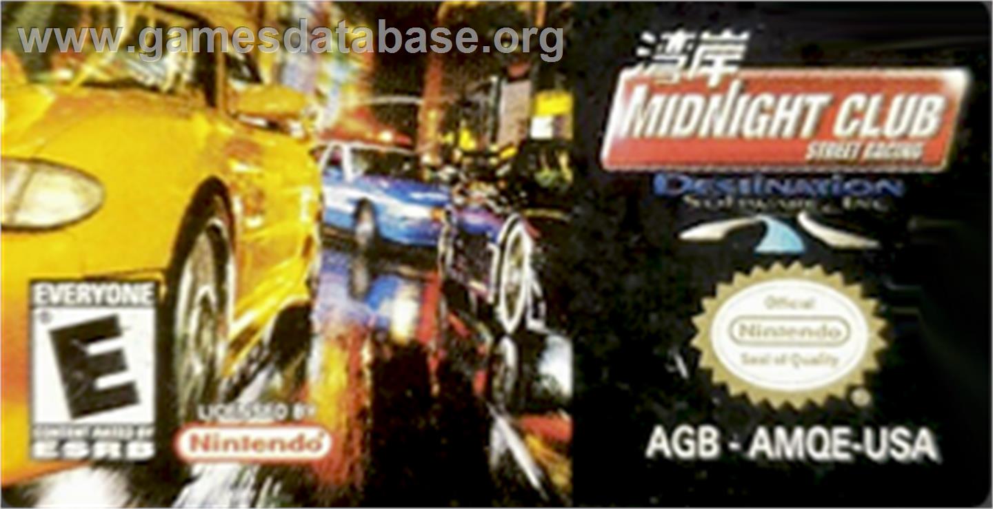 Midnight Club: Street Racing - Nintendo Game Boy Advance - Artwork - Cartridge Top