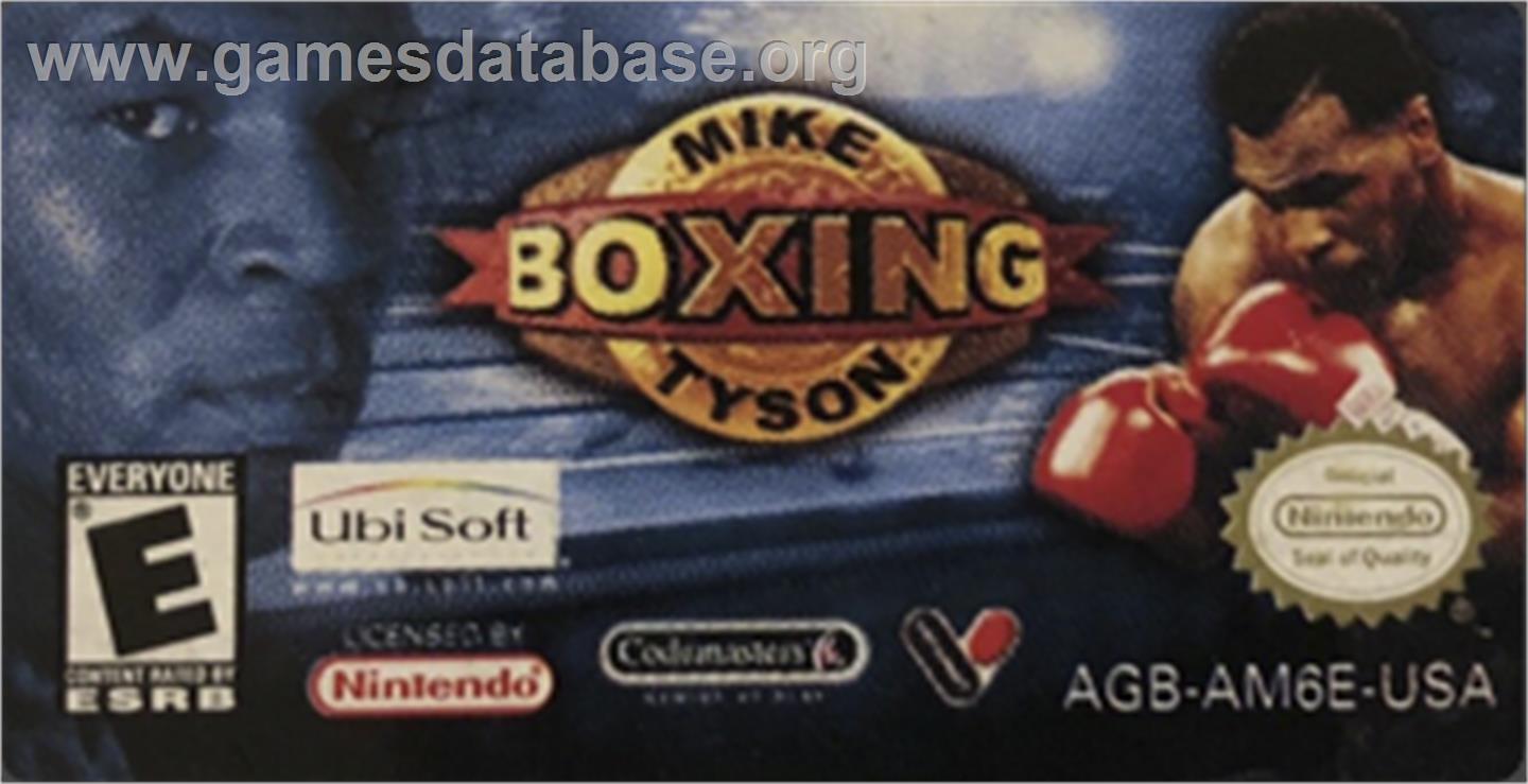 Mike Tyson Boxing - Nintendo Game Boy Advance - Artwork - Cartridge Top