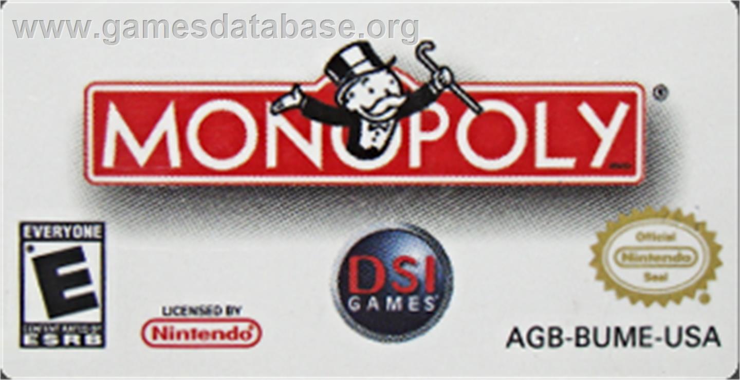 Monopoly - Nintendo Game Boy Advance - Artwork - Cartridge Top