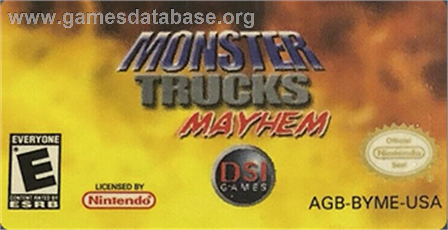 Monster Trucks Mayhem - Nintendo Game Boy Advance - Artwork - Cartridge Top