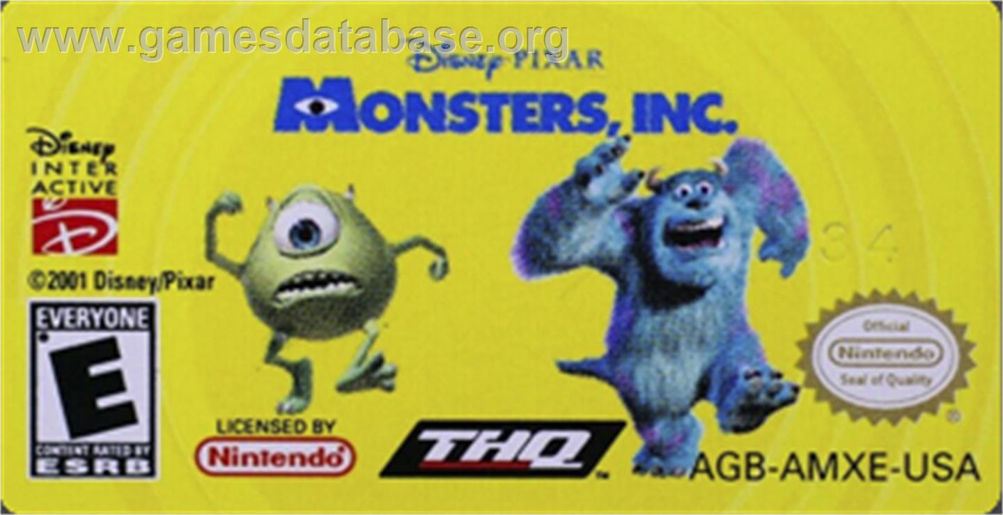 Monsters Inc. - Nintendo Game Boy Advance - Artwork - Cartridge Top