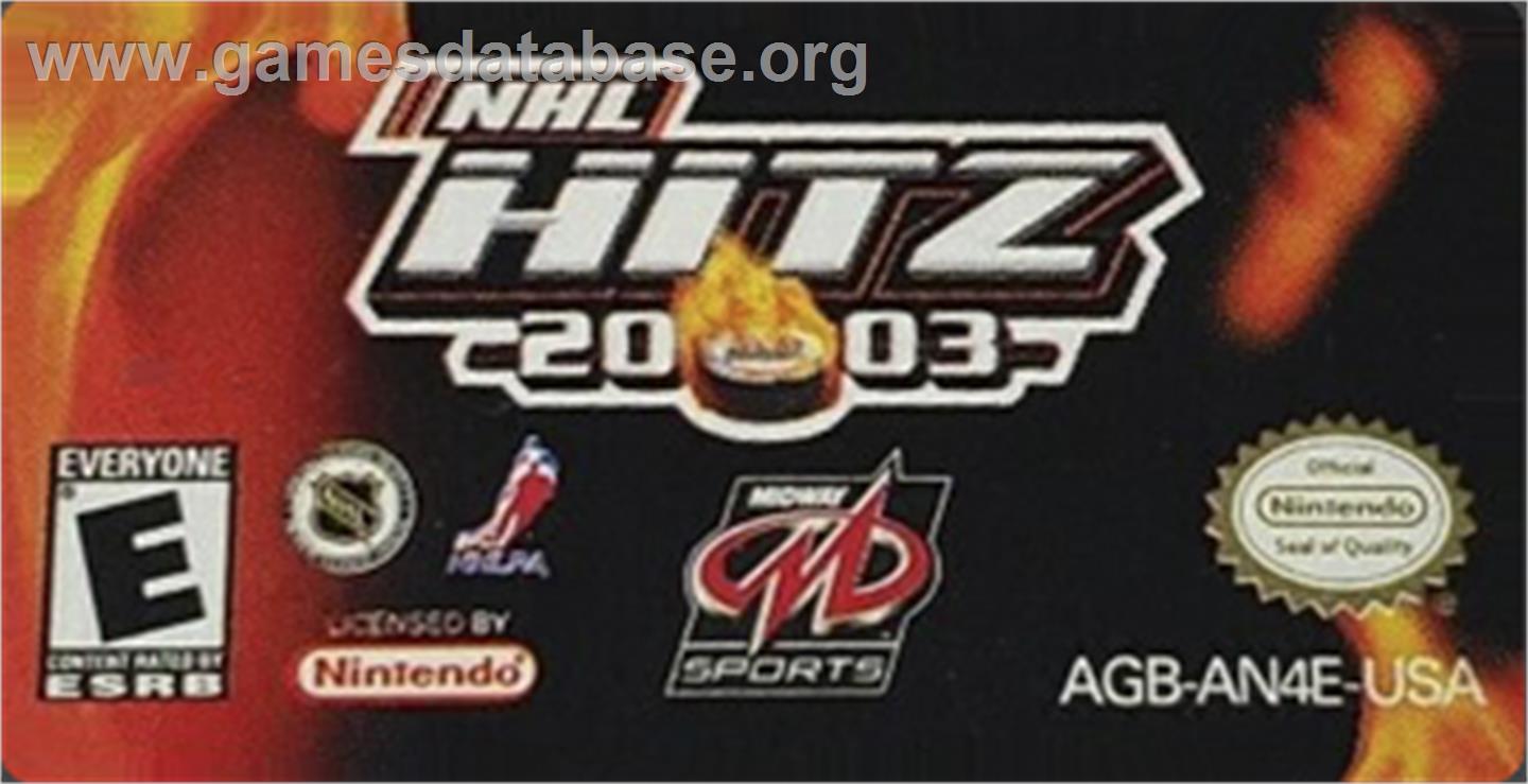 NHL Hitz 20-03 - Nintendo Game Boy Advance - Artwork - Cartridge Top