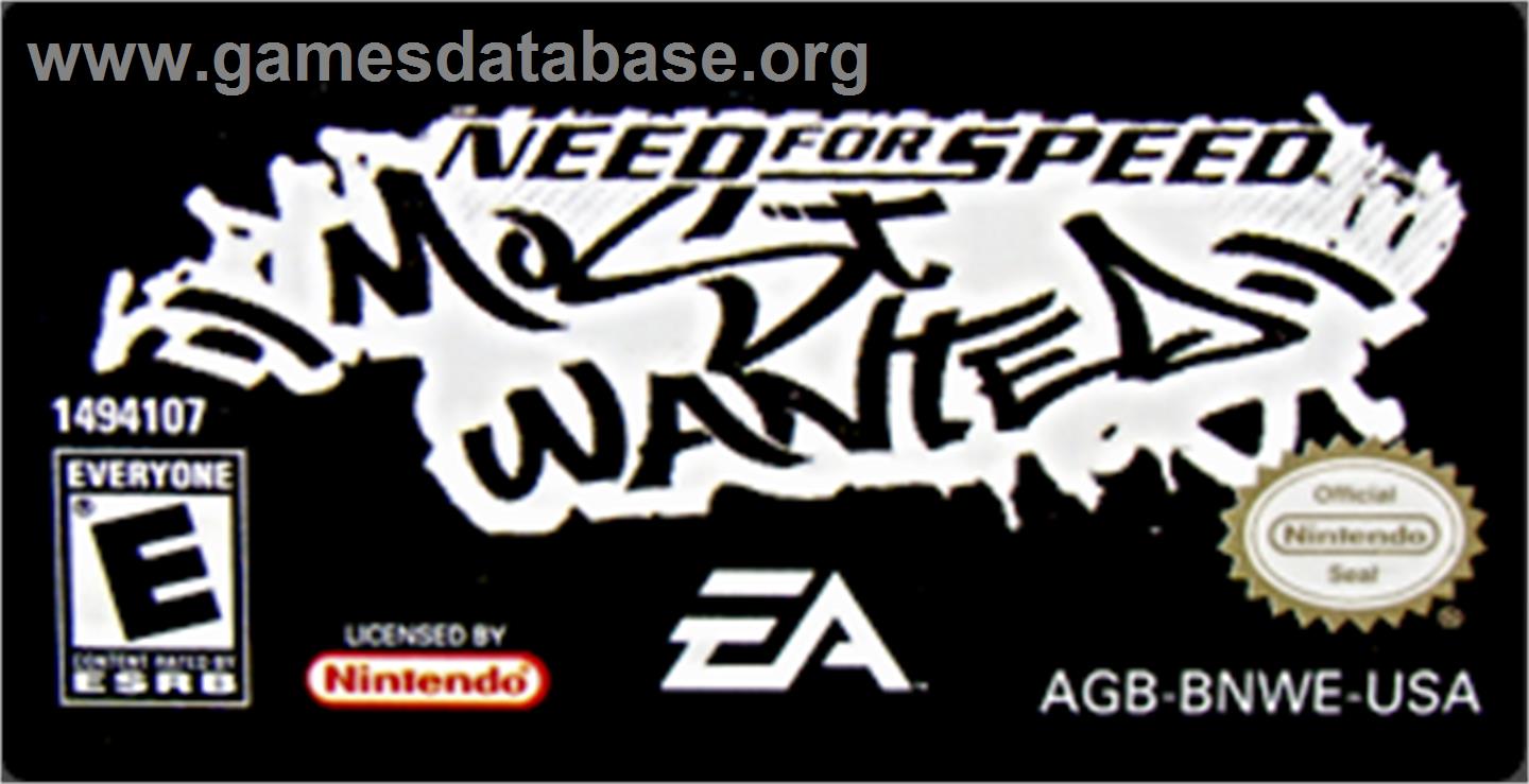 Need For Speed - Most Wanted - Nintendo Game Boy Advance - Artwork - Cartridge Top