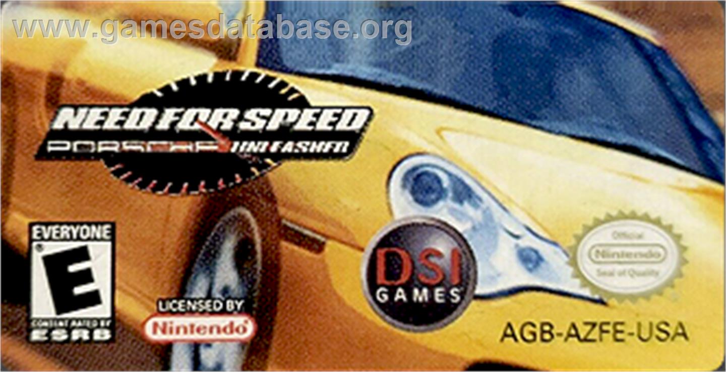 Need for Speed: Porsche Unleashed - Nintendo Game Boy Advance - Artwork - Cartridge Top