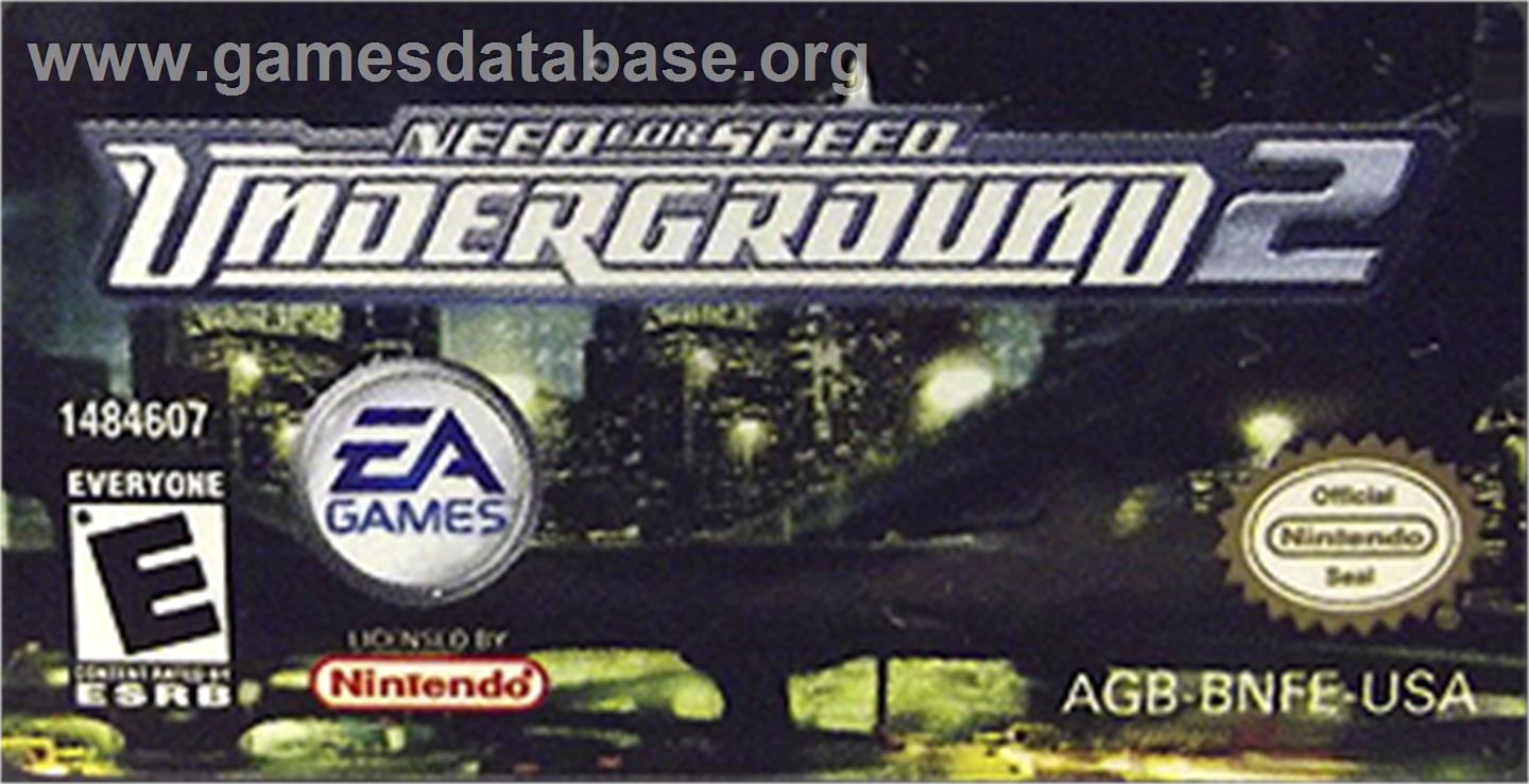 Need for Speed Underground 2 - Nintendo Game Boy Advance - Artwork - Cartridge Top