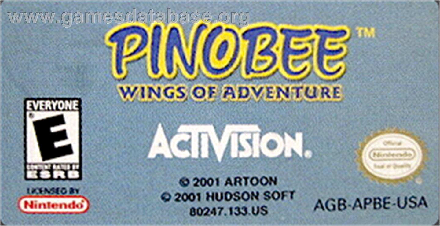 Pinobee: Wings of Adventure - Nintendo Game Boy Advance - Artwork - Cartridge Top