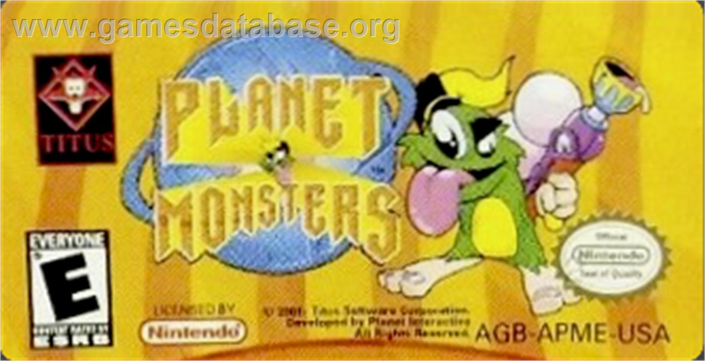 Planet Monsters - Nintendo Game Boy Advance - Artwork - Cartridge Top