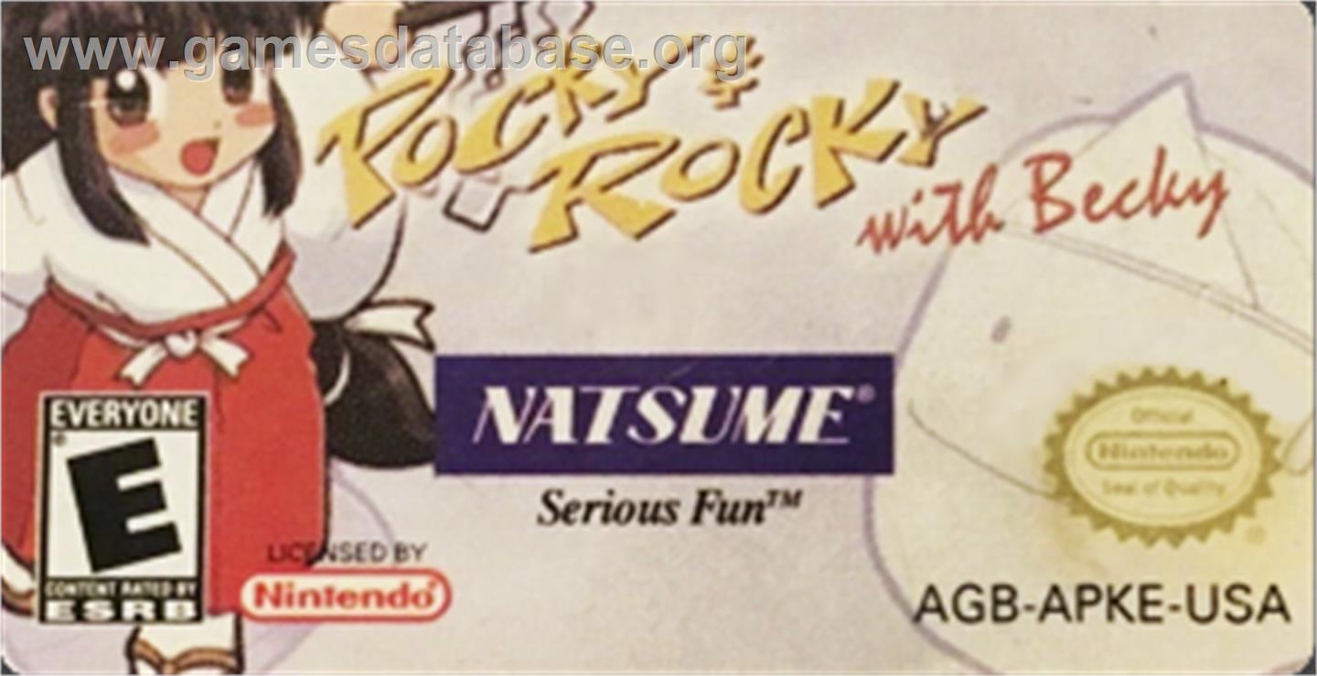 Pocky & Rocky with Becky - Nintendo Game Boy Advance - Artwork - Cartridge Top