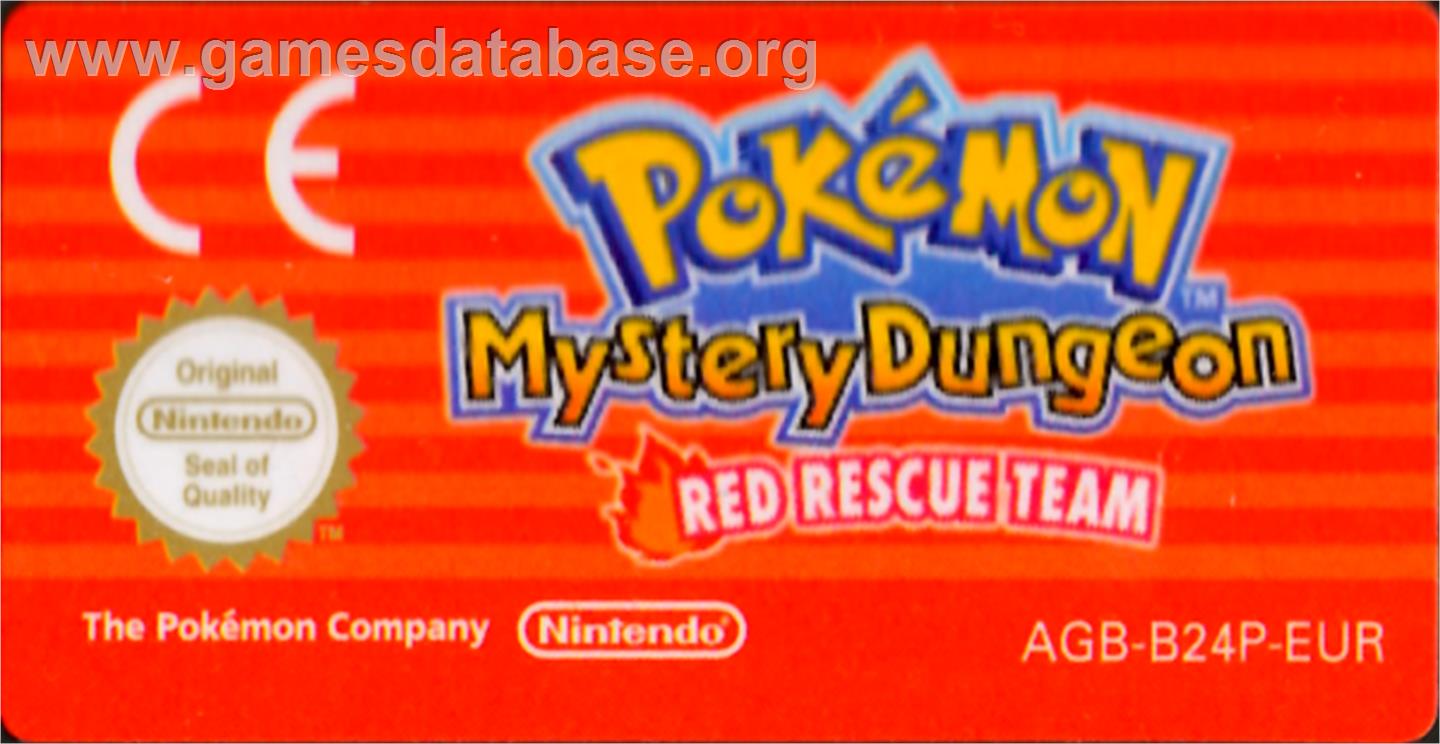 Pokemon Mystery Dungeon: Red Rescue Team - Nintendo Game Boy Advance - Artwork - Cartridge Top
