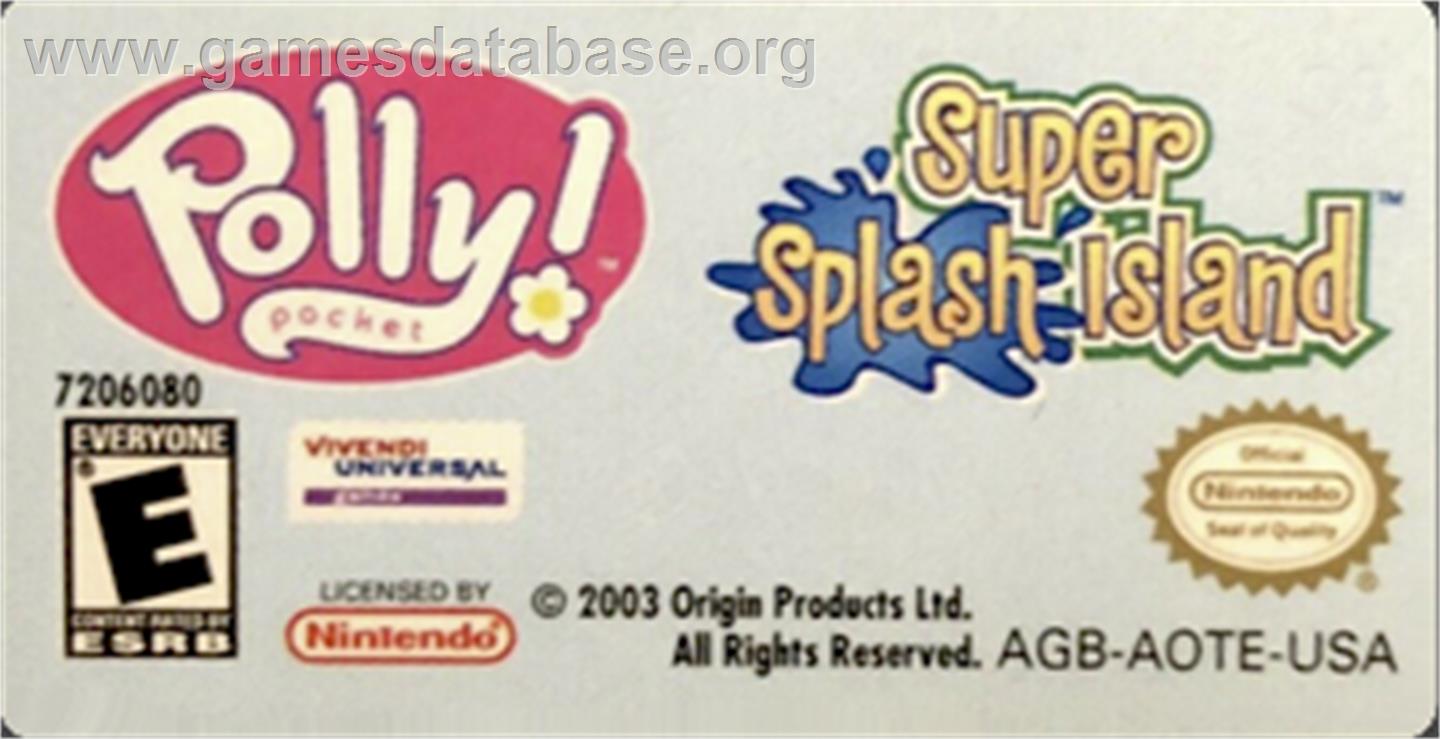 Polly Pocket ! Super Splash Island - Nintendo Game Boy Advance - Artwork - Cartridge Top