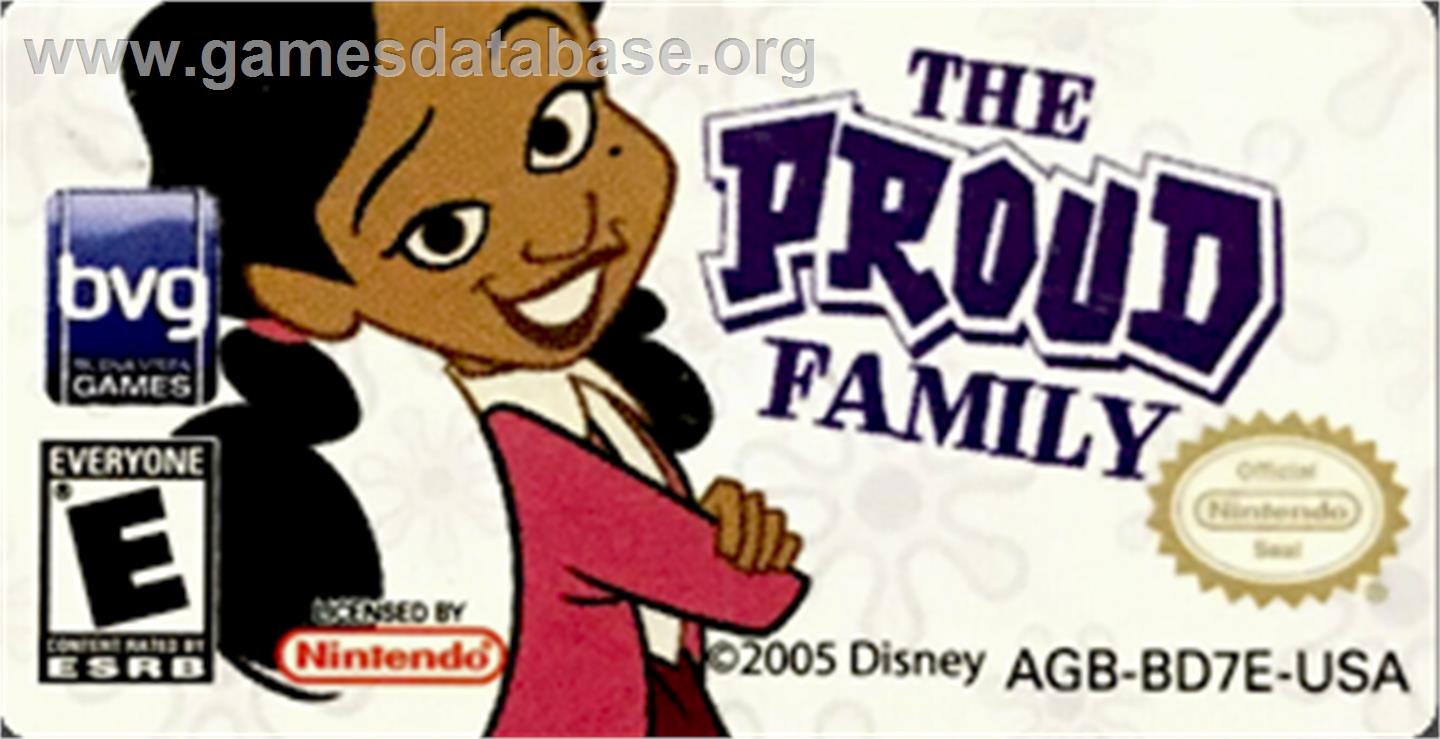 Proud Family - Nintendo Game Boy Advance - Artwork - Cartridge Top