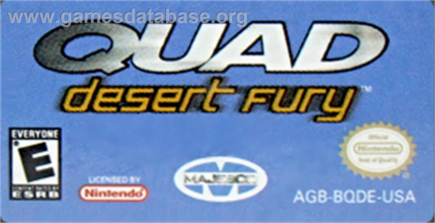 Quad Desert Fury - Nintendo Game Boy Advance - Artwork - Cartridge Top