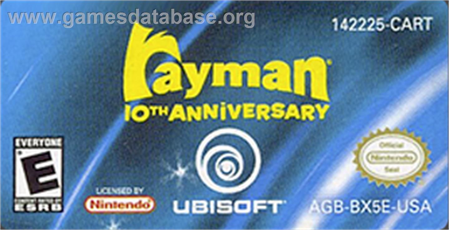 Rayman: Hoodlum's Revenge - Nintendo Game Boy Advance - Artwork - Cartridge Top