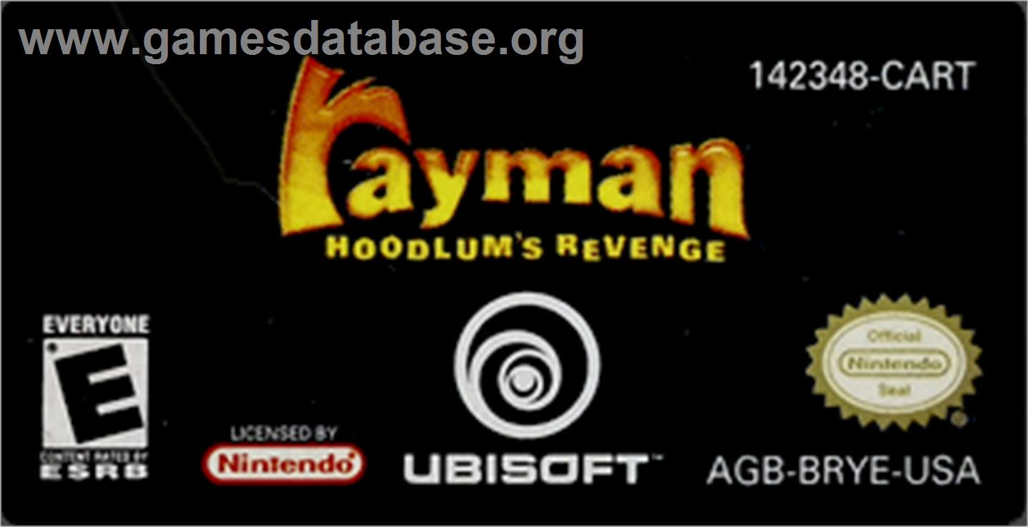 Rayman - Hoodlum's Revenge - Nintendo Game Boy Advance - Artwork - Cartridge Top